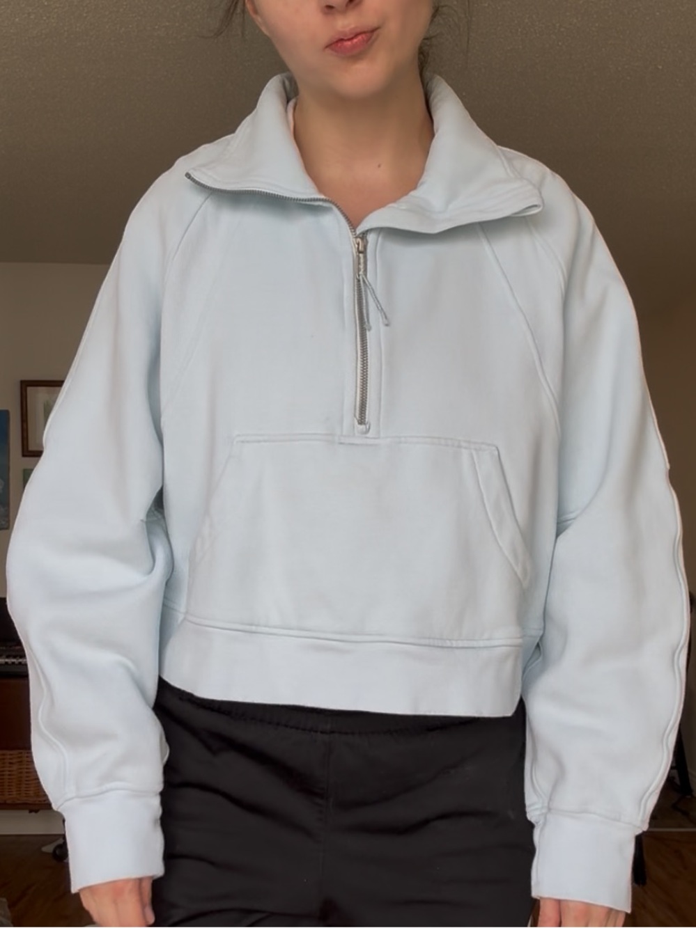 Lululemon Scuba Oversized Funnel Neck Half Zip, Powder Blue